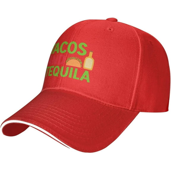 Tacos and Tequila Hat Sandwich Baseball Cap Trucker Caps Sunhat Fashion Adjustable Visor Men Women Outdoor Black