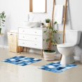 thumbnail image 6 of Yayeee Bath Rug for Bathroom Floor Non Slip Rectangle Fluffy Soft Absorbent Mat, 16"x24", Blue Pattern, 6 of 7