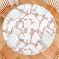 thumbnail image 2 of White Marble Rose Gold Line Pattern Round Fitted Tablecloth with Elastic Edge,Dining Table Cover Waterproof,Outdoor Round Tablecloth for Camping,Dining,Indoor and Outdoor, 2 of 7