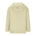 thumbnail image 5 of tklpehg Womens Full Zipper Fleece Hoodies Jackets Long Sleeve Tops Lightweight Casual Going Out Tops Vintage Sweatshirt Classic Solid Color Loose Hooded Pullover (Beige,L), 5 of 6