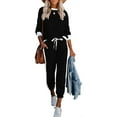 thumbnail image 2 of jsaierl Sweatsuits for Women Set 2 Piece Casual Crew Neck Sweatshirt and Drawtring Sweatpant Sets Color Block Tracksuit Lounge Outfit, 2 of 5