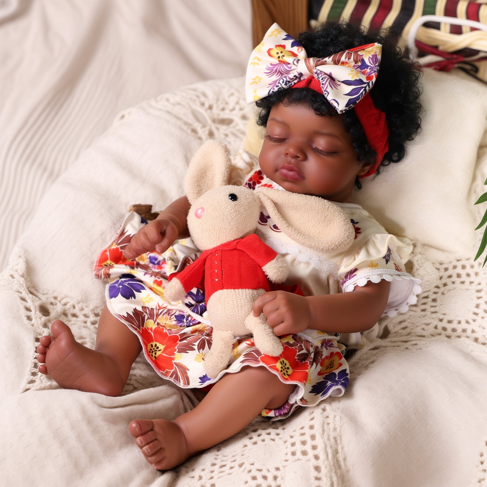 RSG Lifelike Reborn Baby Dolls,17-Inch Real Baby Feeling - Baby Doll with Soft Cloth Body Real Life Baby Dolls with Toy & Gift Box for Kids