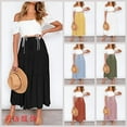 thumbnail image 2 of 2025 Women's Bohemian High-Waisted Satin Maxi Skirt - Flowy A-Line Midi Skirt for Spring & Summer, 2 of 12