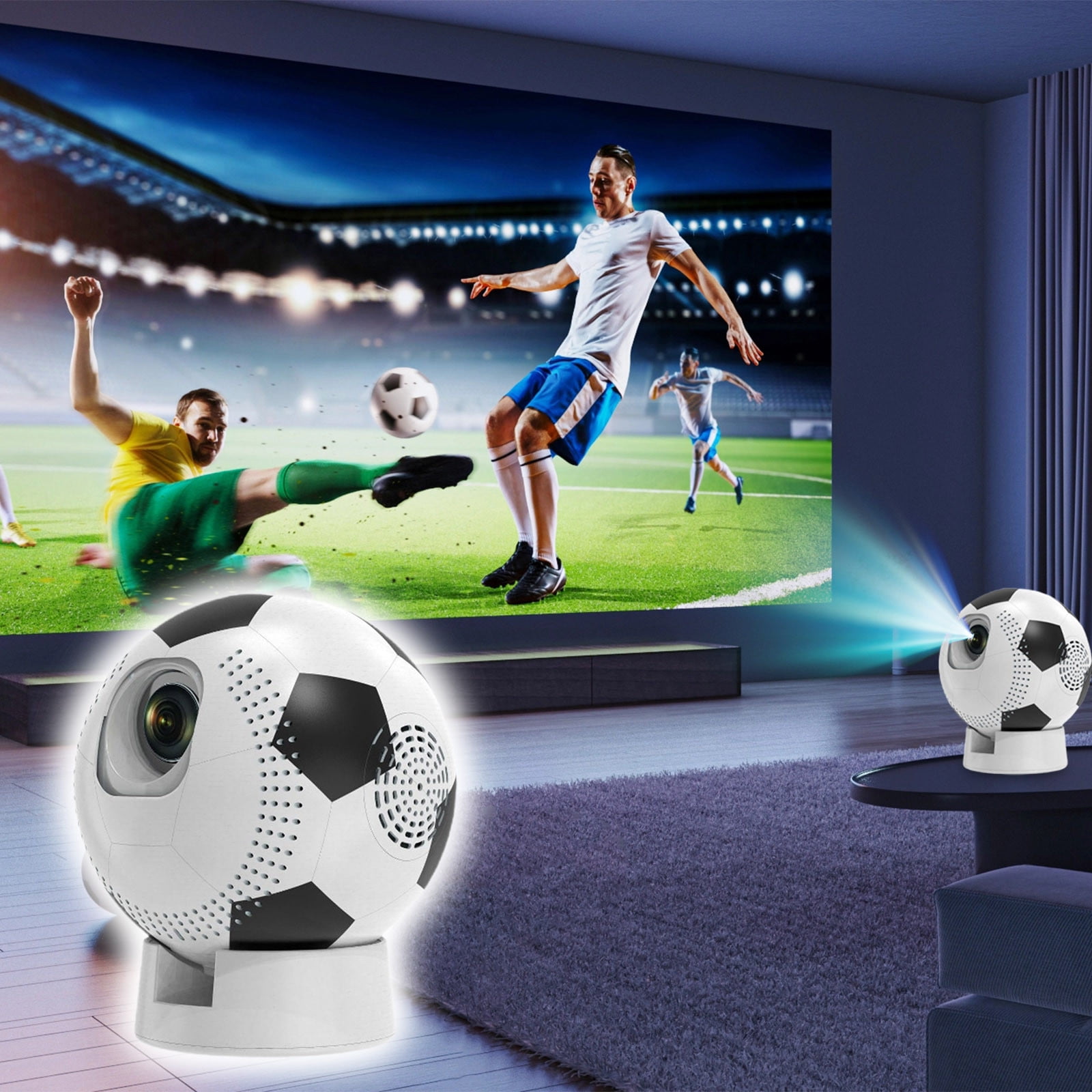 Nkmbld Smart Projector with WiFi and Bluetooth, Portable Movie Projector, Compatible with iOS/Android/Windows/TV Stick/Box/Usb/HDMI for Home Entertainment