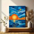 thumbnail image 6 of Abstract Swirl Sun Ocean Canvas Wall Art, Modern Coastal Print for Living Room, Bedroom, Office and Cafe Decor, 6 of 8