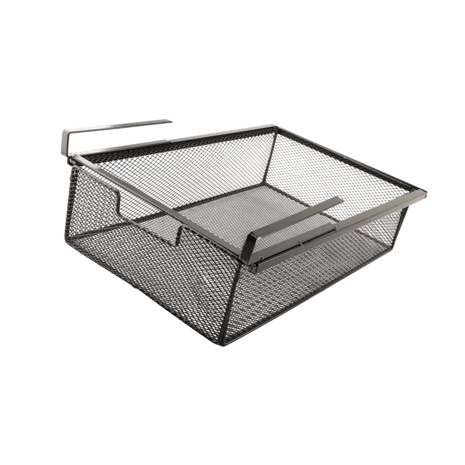 Baoblaze Under Desk Organizer Hanging Storage Shelf Pullout for Kitchen Office Pantry Black