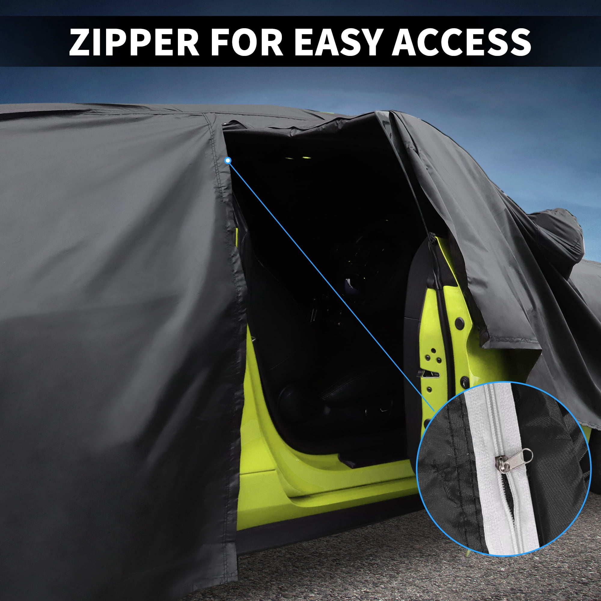 Unique Bargains Car Cover for Daihatsu Mira Aluminum Film Cotton with Right Zipper
