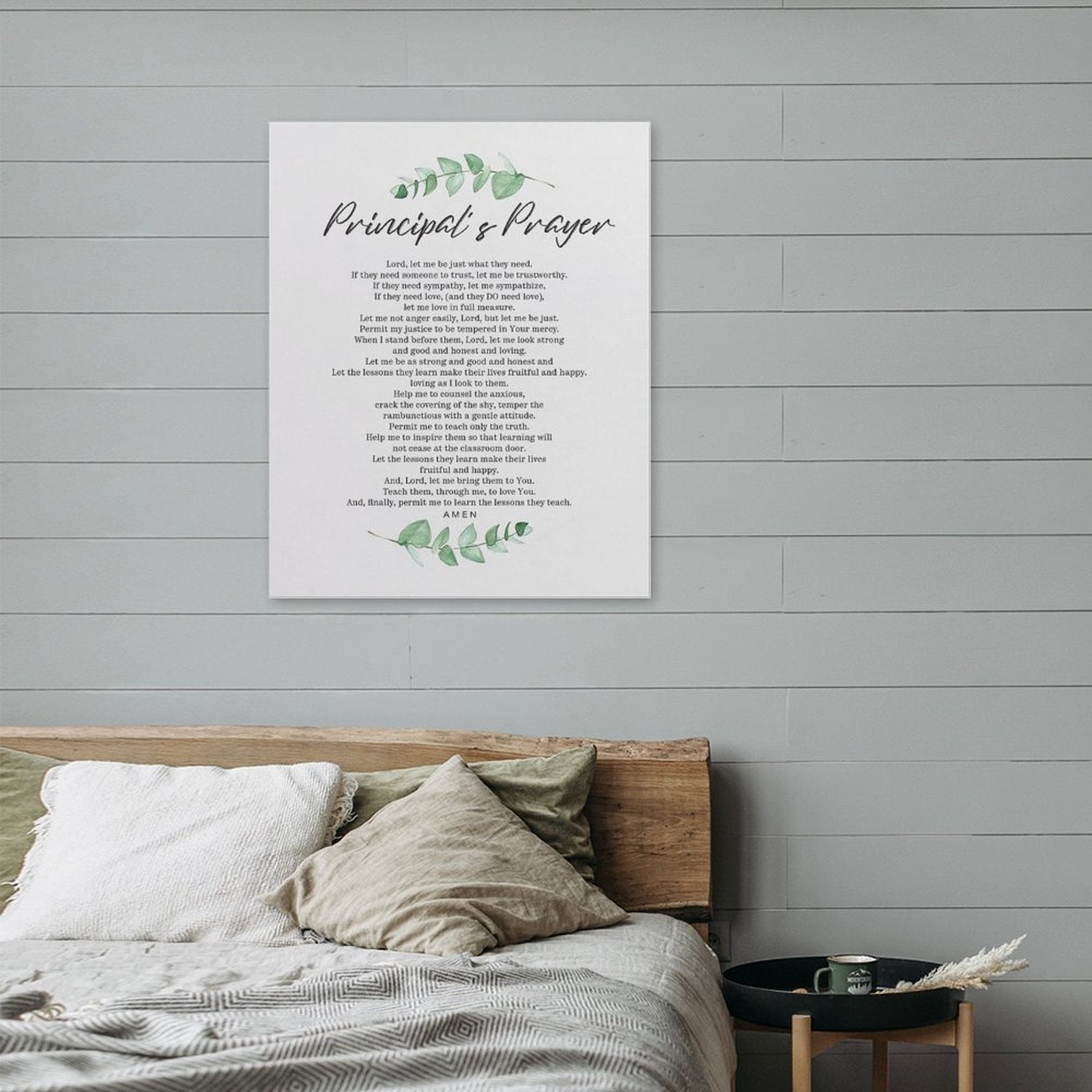 AIOE Principal's Prayer Wall Art – Inspirational Christian School Leadership Print Unframe: 20x24in
