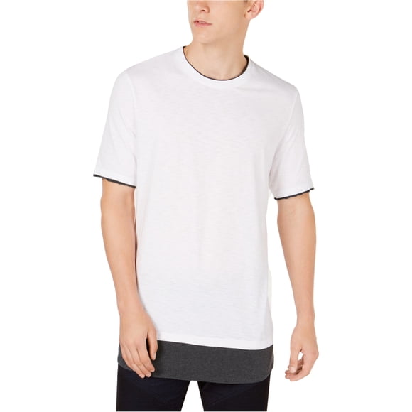 Camiseta básica con bloques de color INC para hombre, blanca, mediana
