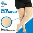 thumbnail image 6 of Extra Wide Compression Thigh High for Men and Women 20-30 mmHg - Beige, 5XL, 6 of 10