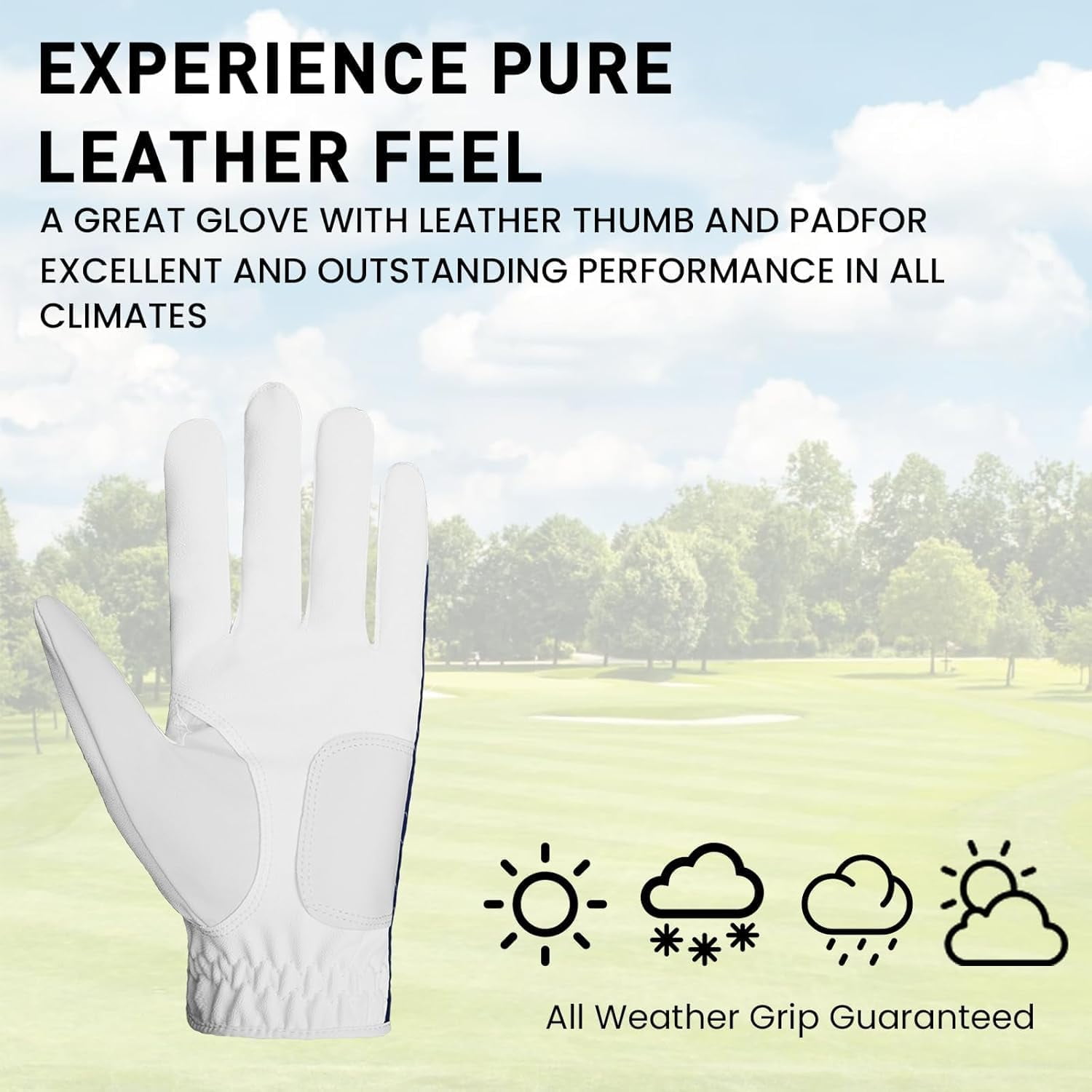 Golf Gloves Men Right Left Handed Golfer Left Right Hand with Ball Marker 3 Pack Leather Breathable Comfortable Weathersof Grip Size Small Medium ML Large XL