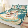 thumbnail image 3 of Homewish Chic Cartoon Princess Twin Sheet Sets,Merry Christmas Twin Fitted Sheet,Red Bowtie Bowknot Flat Sheet For Girls Kids,Ultra Soft Home Decor,3-Piece, 3 of 7