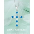 thumbnail image 4 of VESITIM Cross Necklace for Women 925 Sterling Silver Jesus Christian Cross Pendant March Birthstone Created Aquamarine Religious Faith Jewelry Gift, 4 of 7