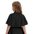 thumbnail image 4 of Yartina Little Girls Elegant Shawl Wraps Mock Neck Bolero Shrug Cardigan Top Cape Black 6-24 Months, 4 of 7