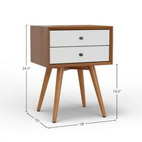 Alpine Furniture Flynn Small Nightstand, Acorn & White