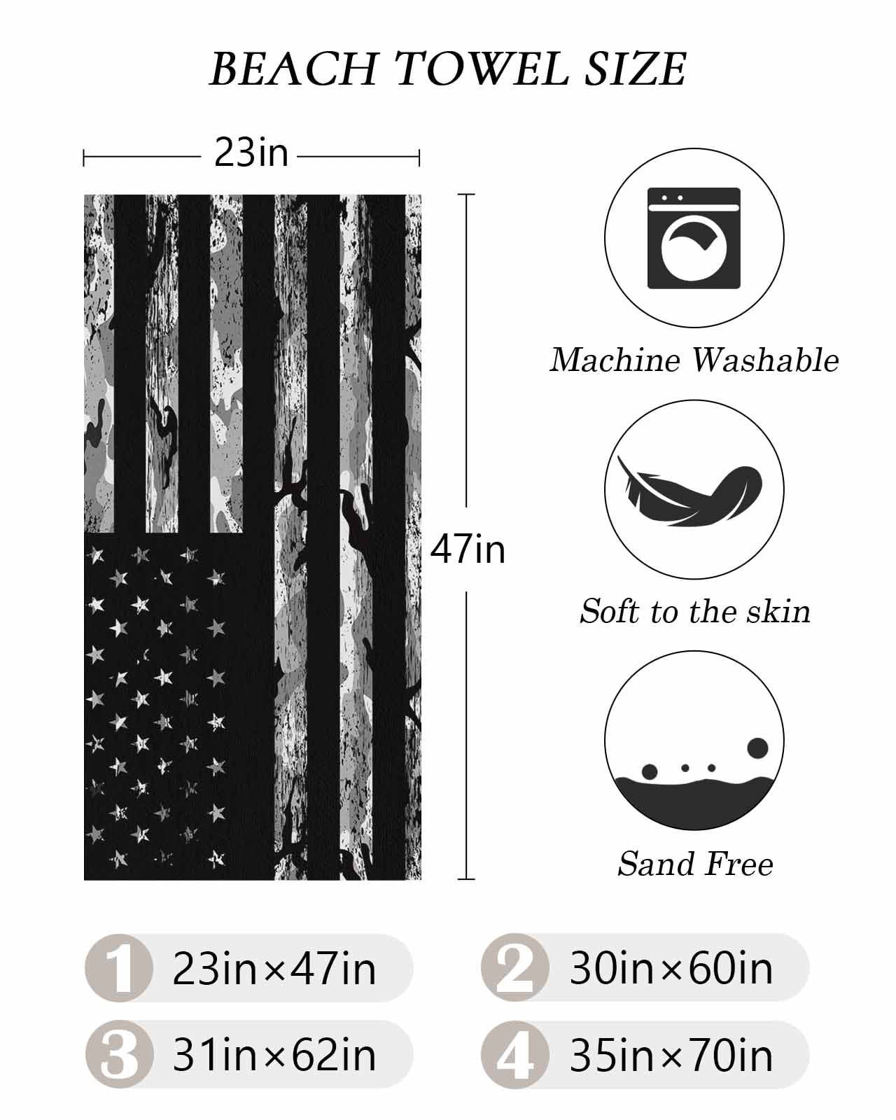 American Rustic Flag,Beach Towels Oversized Super Absorbent,Independence Day USA Star Stripes Flag Lightweight Bath Towel Quick Dry Sets For Bathroom/Pool/Rv Camping/Beach Play/Gym Room 35"x70"