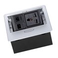 thumbnail image 1 of Caja De Conexión De Mesa, Tira De Toma Eléctrica De Encimera AC250V Resistente A Altas Temperaturas Con 2 Puertos De Red Para Oficina, 1 of 7