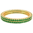 thumbnail image 2 of Ratnavali Jewels CZ Zirconia Gold Tone Green Bollywood Wedding Indian Bangles Jewelry Women, 2 of 5