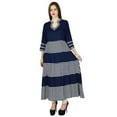 thumbnail image 1 of Phagun Kurta Décontractée Imprimée Bleue Indienne pour Femmes Kurti Tunique Robe, 1 of 8