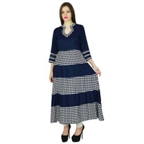 Phagun Designer Indian Blue Printed Casual Kurta Women Kurti Top Tunic Dress