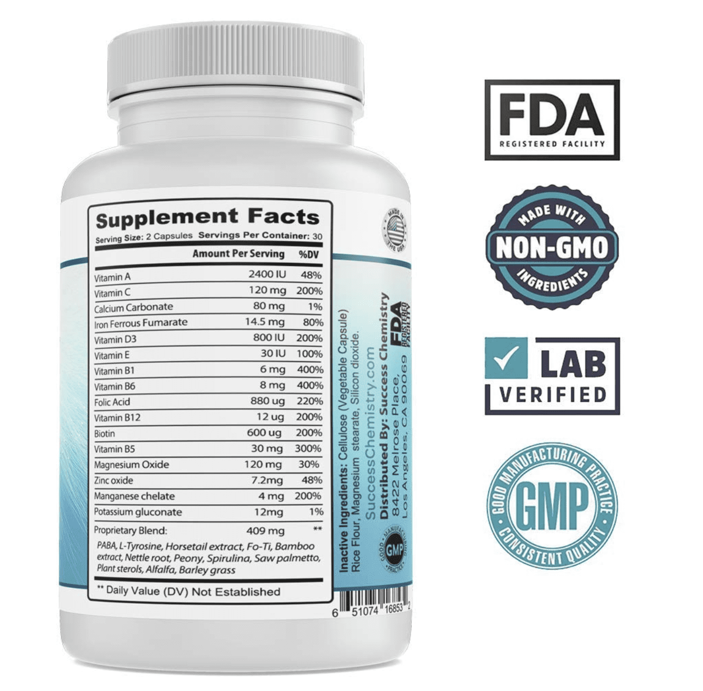 Success Chemistry Breath Probiotics Oral Health Supplement with Herbal Blend - General Health & Wellness Support for Adults - 60 Count