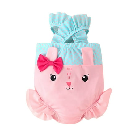 

Baby Swimsuit Ruffle Trim Girls Bunny Printed Swimwear Children Spring Summer Leisure Soft Beach Vacation Children s Day Gift Bikini Bathing Suit