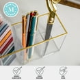 thumbnail image 4 of Martha Stewart Kerry Plastic 4 Compartment Pen Holder Office Desktop Organizer with Gold Trim, 4 of 10
