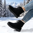 thumbnail image 5 of Women's Winter Outdoor Lace Up Snow Boots Fleece Lined Thick Sole Waterproof Snow Boots For Outdoor Adventure, 5 of 5