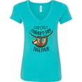 thumbnail image 3 of Inktastic Our 1st Mother's Day Together Cute Mom and Baby Sloth Women's V-Neck T-Shirt, 3 of 5