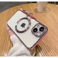 thumbnail image 1 of Funda magnética galvanizada simple para iPhone 13 Mini, tacto metalizado, antideslizante, a prueba de golpes, protección para cámara, antiarañazos y anticaídas., 1 of 5