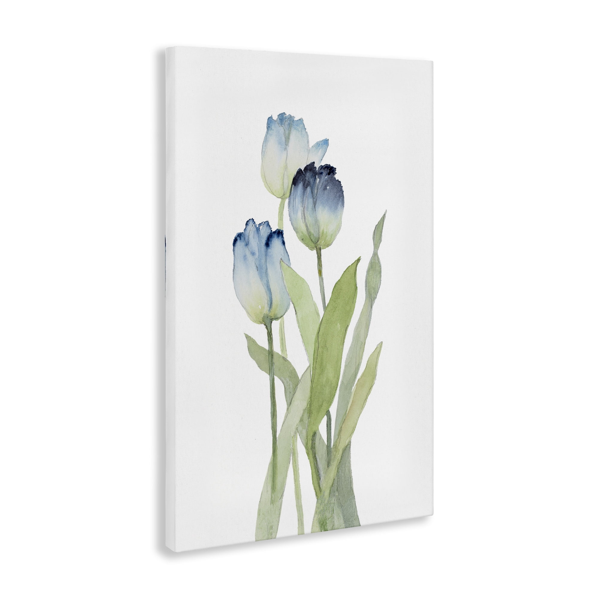 Stupell Industries Blue Garden Tulips Botanical & Floral Painting Gallery Wrapped Canvas Art Print Wall Art, 20 x 30