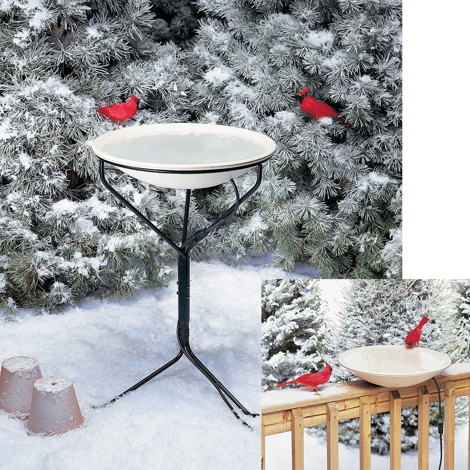 Allied Precision 20 in. Heated Birdbath with Metal Stand by Gold Crest Distributing LLC