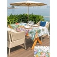 thumbnail image 4 of Easter Eggs Outdoor Tablecloth - 54x80 Inch Rectangle Dining Table Cover, Spring Flowers Eucalyptus Leaves Wooden Grain Waterproof Outdoor Table Cloth with Umbrella Hole & Zipper for Picnic/Patio, 4 of 7