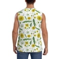 thumbnail image 4 of Goofa Yellow Dandelions Printed Men's Sleeveless T-Shirt - Athletic Gym Workout Tank Top for Men - Moisture-Wicking, UPF 30+ Quick-Dry Muscle Tee-, 4 of 8