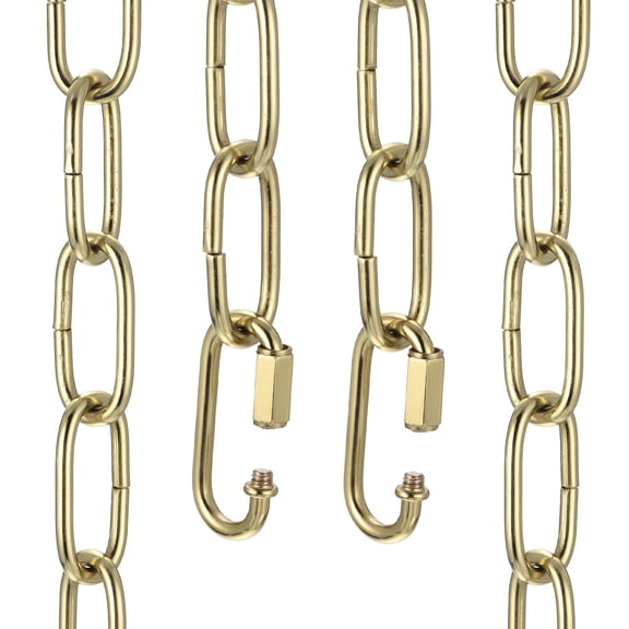 Uxcell 1ft Lighting Hanging Chain, 4mm/0.16" Looping Metal Pendant Chandelier Chain Extension with 2 Quick Link Lock for Hanging Plant Pendant Chandelier Light Fixture, Light Copper