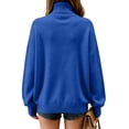 thumbnail image 4 of Womens Knit Sweaters Turtleneck Long Sleeved Solid Pullover Sweater Tops Casual Loose Fit Fashion Soft Knitwear, 4 of 5