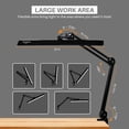 thumbnail image 3 of LED Architect Desk Lamp with Clamp, Metal Swing Arm 2000 Lume Dimming Office Table Lamp for Task Work Drafting Reading Desktop, 117PCS Bright LEDs, 24W Workbench Lamp(Black), 3 of 6
