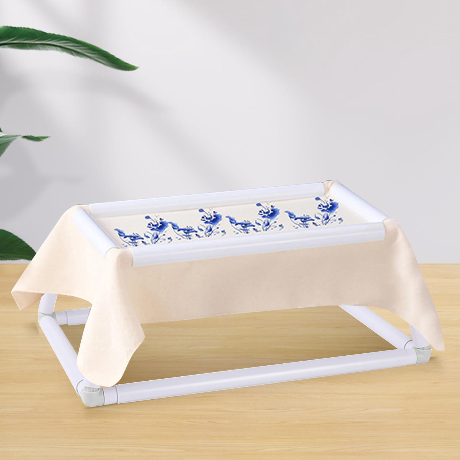 Abbraccia Cross Stitch Rack Embroidery Frame Lap Stand Hands Frees Compact DIY Sewing Combo Multifunction Embroidery Hoop Lap Stand Hoop white large
