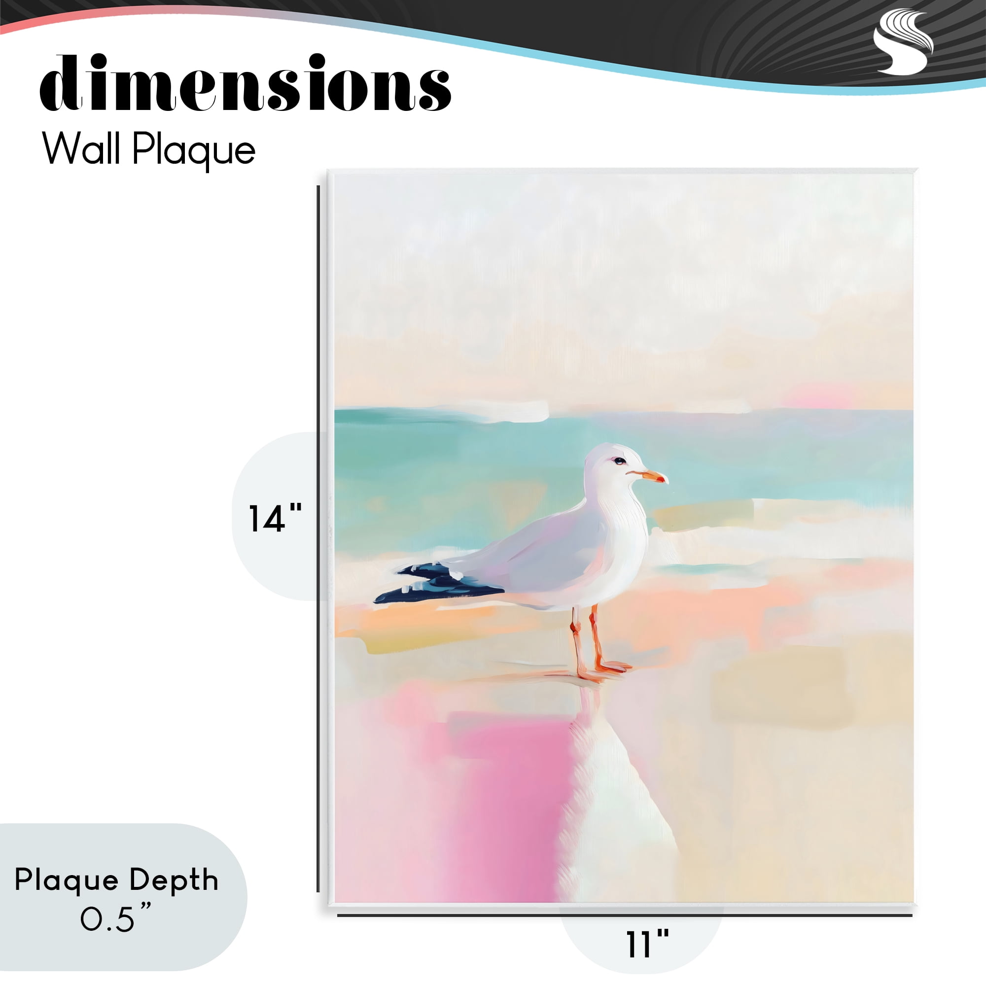 Stupell Industries Seagull Beach Tranquil Reflection Wall Plaque Art, design by The Prints Vibe