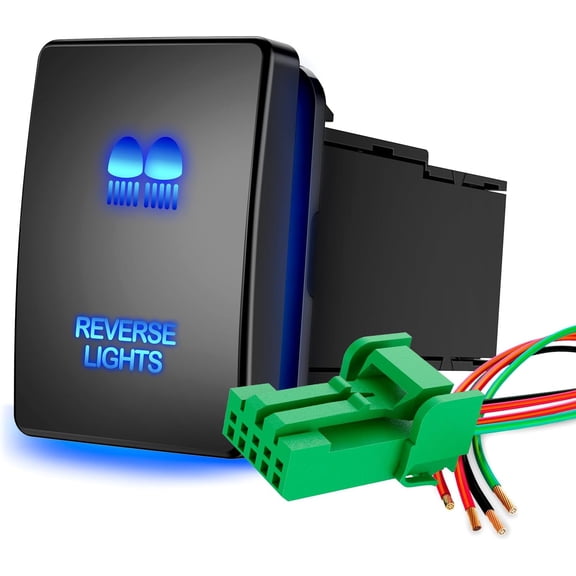 Nilight Reverse Lights Push Button Switch 12V ON Off Switches with Connector Wire Kit 1.28" x 0.87" Replacement for Toyota Sequoia Highlander Tacoma Tundra 4Runner RAVR Yaris