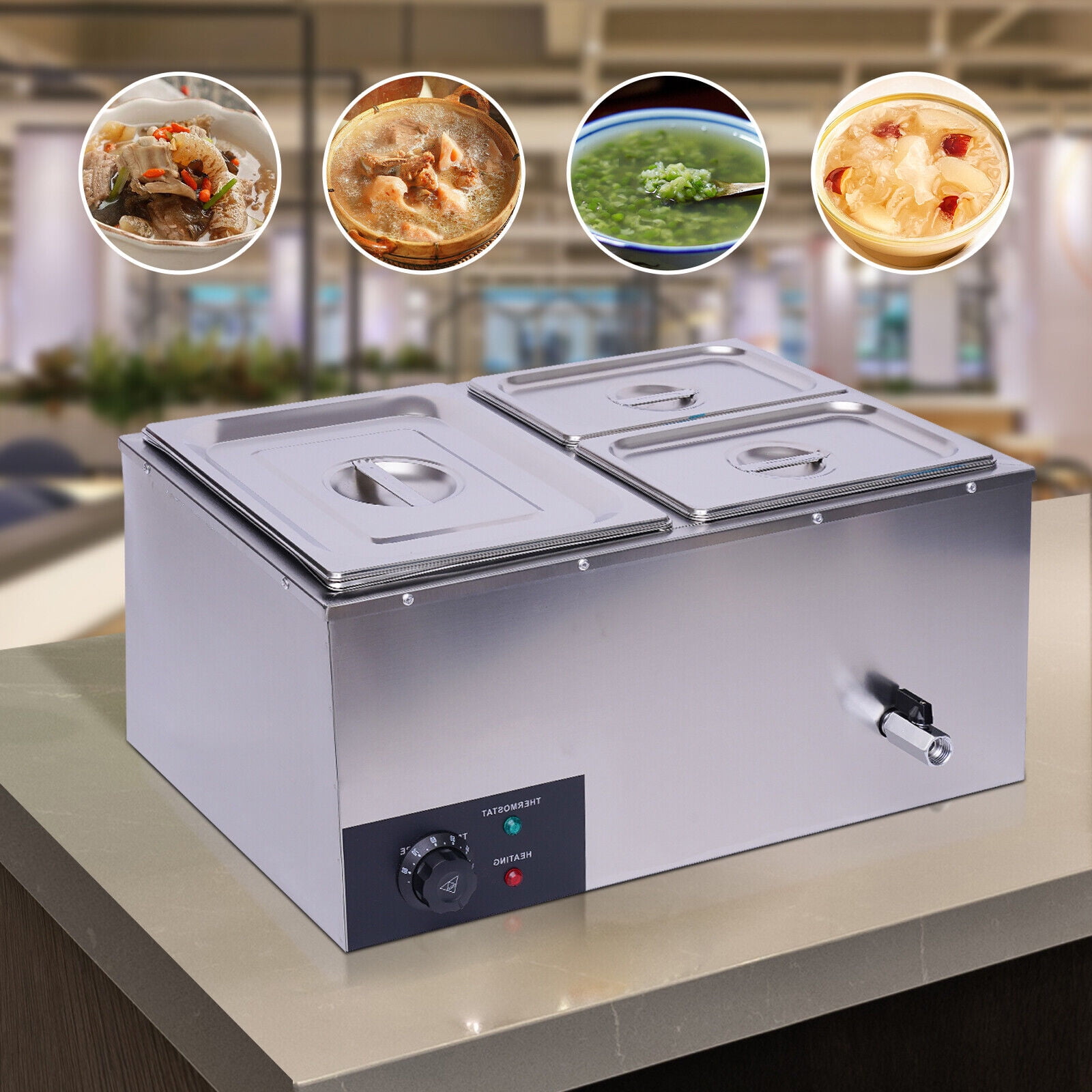 Commercial Electric Food Warmer Countertop Restaurant Food 3085°C