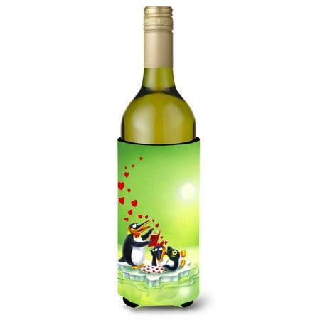 

Carolines Treasures APH0246LITERK My Love Song Penguins Wine Bottle beverage Insulator Hugger Wine Bottle multicolor
