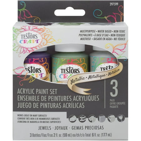 297599 Craft Paint, Testors craft Acrylic paint sets provide great coverage on a variety of surfaces such as Wood, metal, fabric, canvas, glass and more By