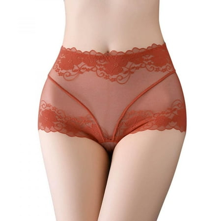 

Homadles Underwear Women- Cutut Lace Underwear Briefs Panties Floral Sexy Hollow Out Lingerie Underpants Orange XL