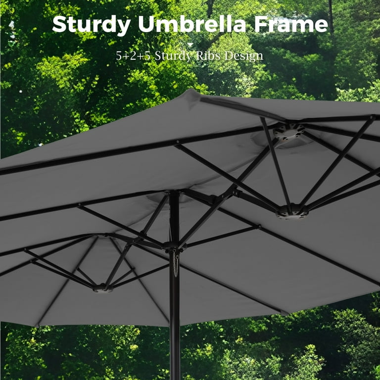 Alpha Joy 15ft Outdoor Patio Umbrella Extra-Large Double-Sided