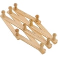 thumbnail image 1 of Natural Wood Coat Rack Wall Mounted Expandable Accordion Peg Hanger Hat Closet Hook Expanding Door, 1 of 5