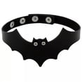 thumbnail image 6 of GKNET Gothic Punk Black PU Leather Spiked Rivet O-Ring Collar Stud Choker Necklace-Stud O-Ring 43cm, 6 of 6