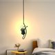 thumbnail image 3 of LED LV418 Creative Humanoid Vintage Modern Doll Art Ceiling Pendant Light E27 Bulb for Kids Room Kitchen Bar Restaurant Cafe Landscape Lighting Black, 3 of 5