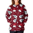 thumbnail image 6 of Hearthz Womens Scrub Jackets Merry Christmas Warm Up Womens Scrubs Top Workwear Xmas Elk Print Long Sleeve Snap Front Nurse Uniform with Pockets S-5XL, 6 of 6