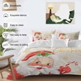 thumbnail image 3 of Merry Christmas Comforter Set Queen Size, Red Santa Claus Leaf Winter Snowflake Linen Soft Bedding Set for Man Woman, 4 Pieces Duvet Cover Set with Fitted Sheet, 2 Pillowcases, 3 of 9